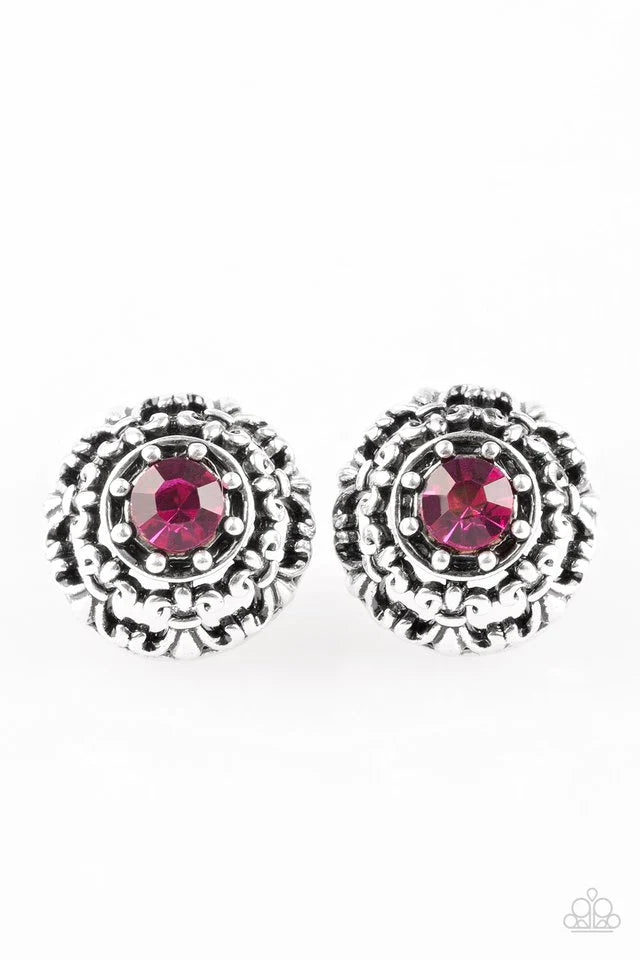Paparazzi Earring ~ Courtly Courtliness - Pink