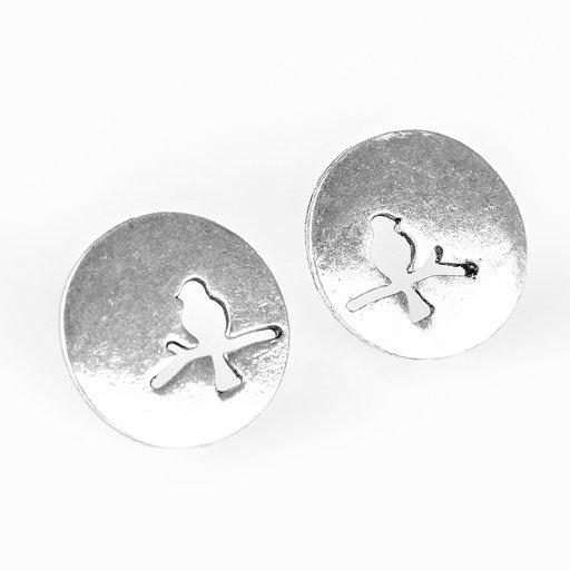 Paparazzi Earring ~ The Bird Has Flown - Silver