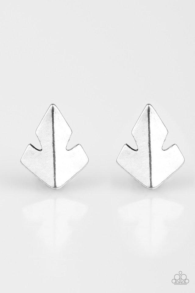 Paparazzi Earring ~ Fire Drill - Silver