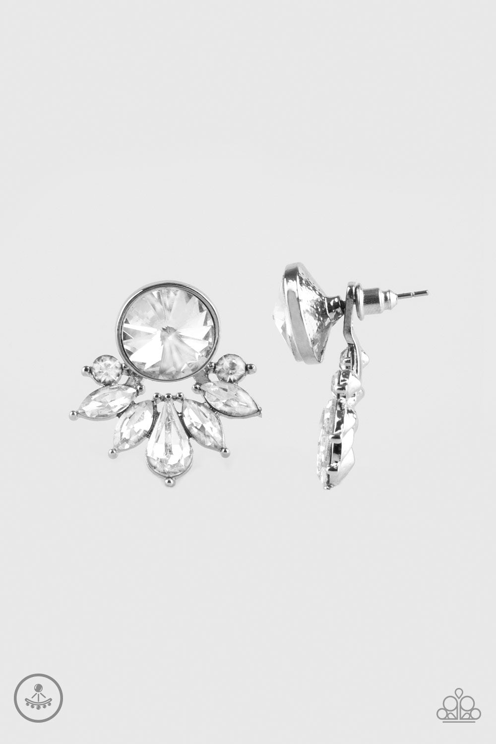 Paparazzi Earring ~ Radically Royal White Paparazzi Jewelry Online Store