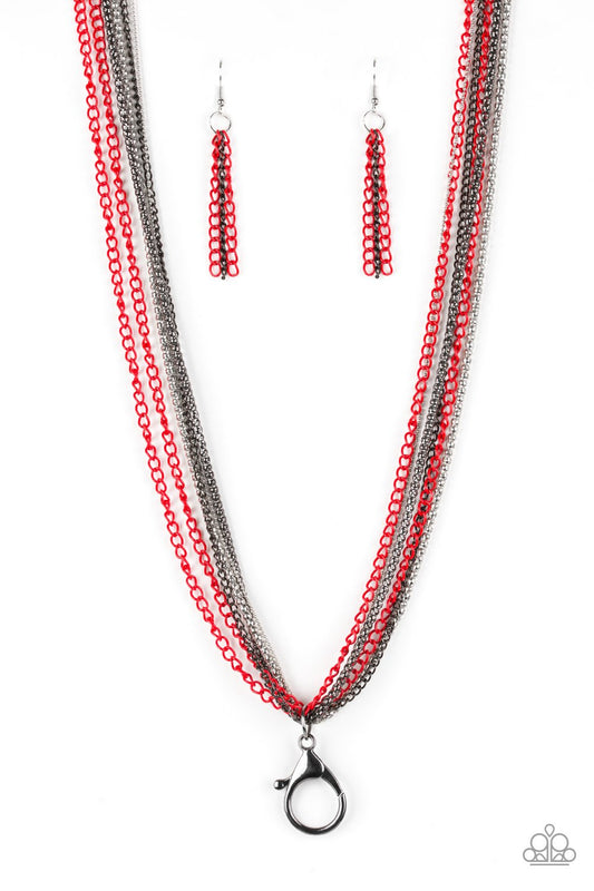 Paparazzi Necklace ~ Colorful Calamity - Red