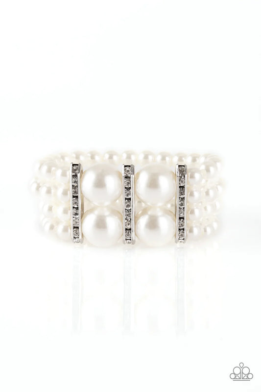 Paparazzi Bracelet ~ Romance Remix - White