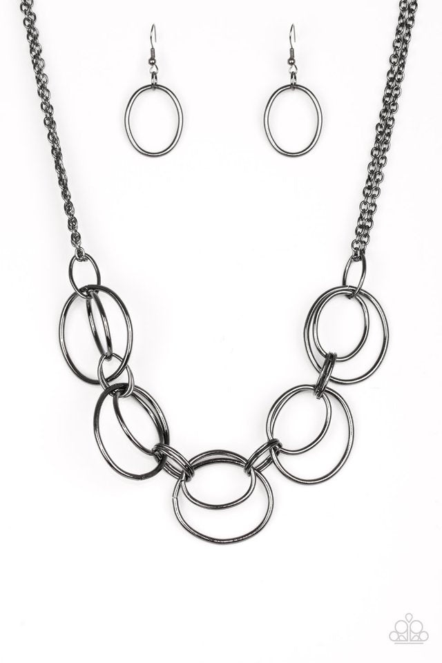 Urban Orbit - Black - Paparazzi Necklace Image