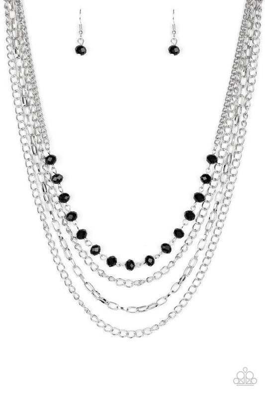 Collar Paparazzi ~ Elegancia extravagante - Negro