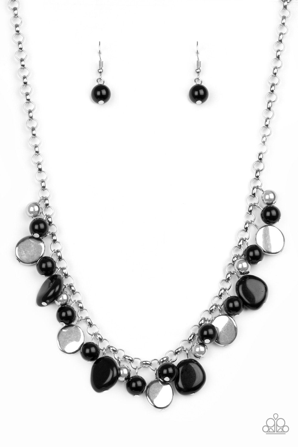 Collar Paparazzi ~ Florida coqueta - Negro