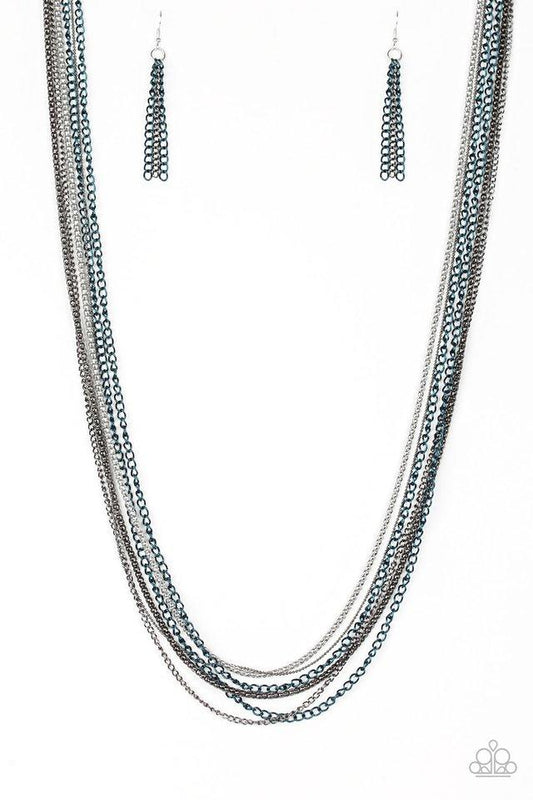 Collar de paparazzi ~ Calamidad colorida - Azul