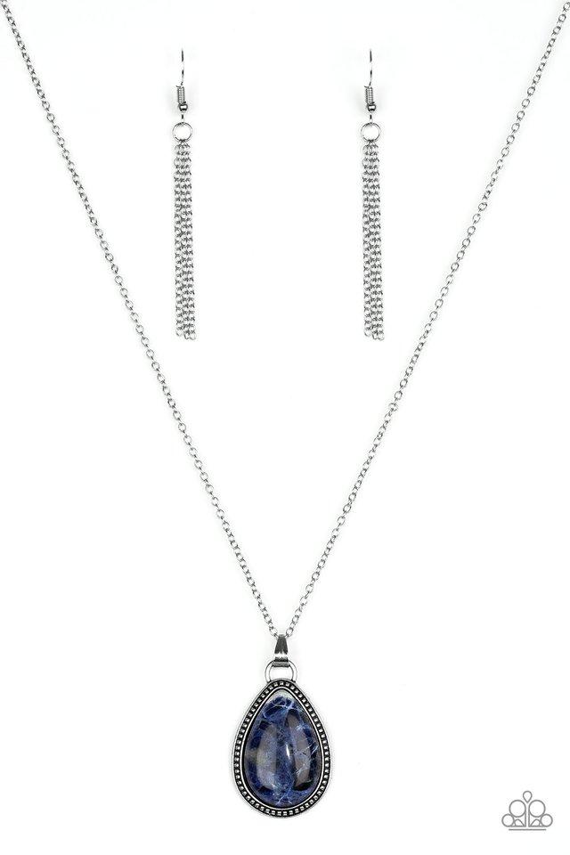 Paparazzi Necklace ~ On The Home FRONTIER - Blue