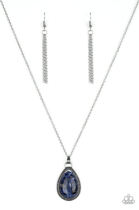 Paparazzi Necklace ~ On The Home FRONTIER - Blue