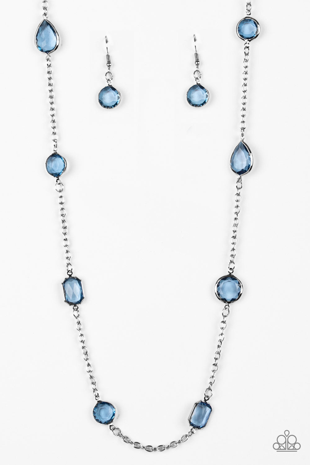 Paparazzi Necklace ~ Glassy Glamorous - Blue