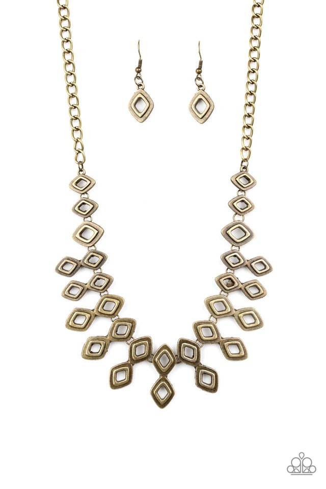 Geocentric - Brass - Paparazzi Necklace Image