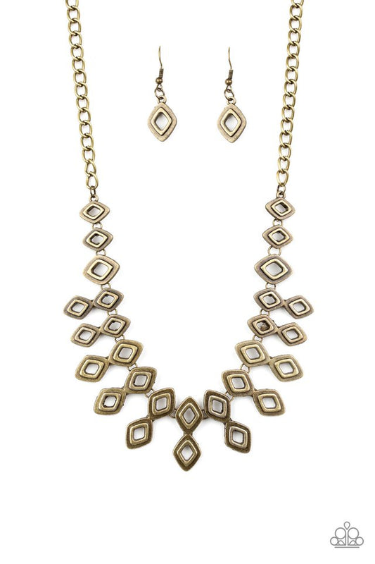 Geocentric - Brass - Paparazzi Necklace Image