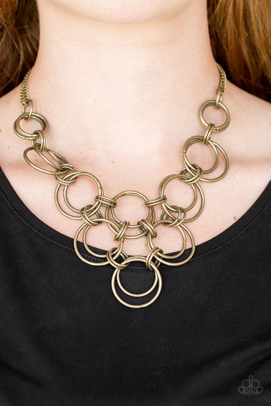 Ringing Off The Hook - Brass - Paparazzi Necklace Image