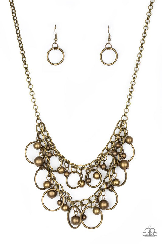 Warning Bells - Brass - Paparazzi Necklace Image