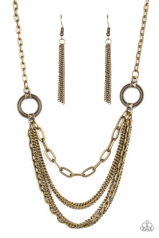 Paparazzi Necklace ~ CHAINS of Command - Brass