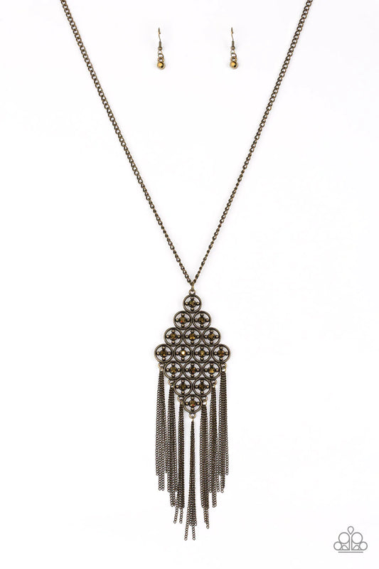 Paparazzi Necklace ~ Web Design - Brass