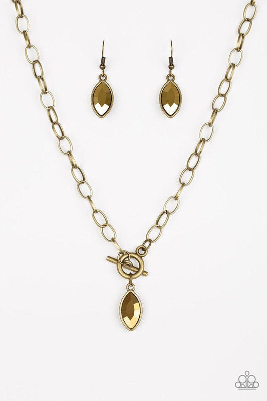 Paparazzi Necklace ~ Club Sparkle - Brass