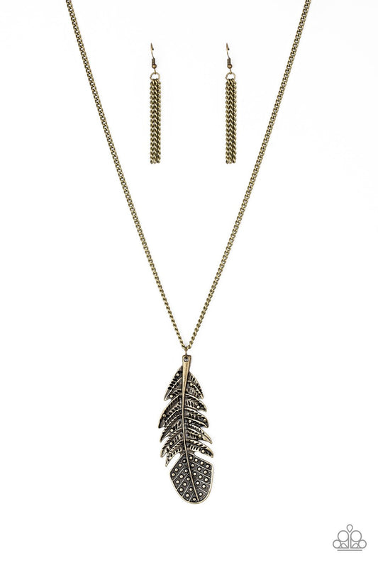 Paparazzi Necklace ~ Free Bird - Brass