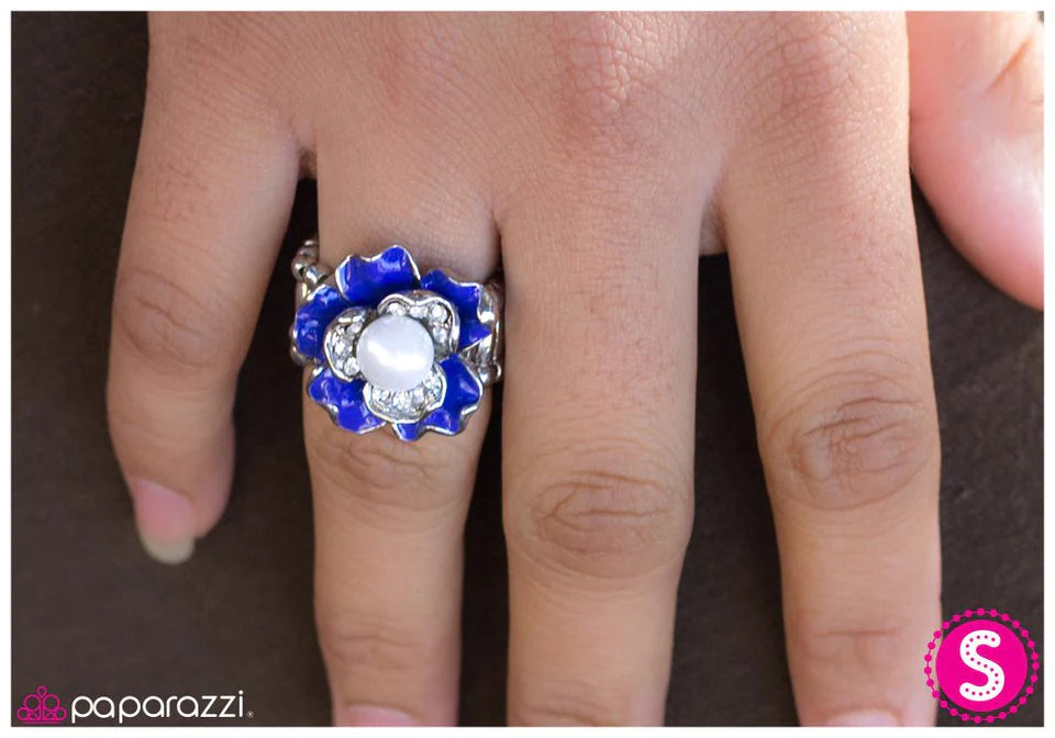 Anillo Paparazzi ~ Volantes en pedazos - Azul