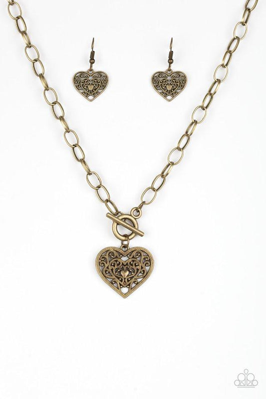 Paparazzi Necklace ~ Victorian Romance - Brass