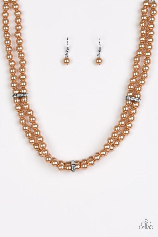 Paparazzi Necklace ~ Put On Your Party Dress - Brown