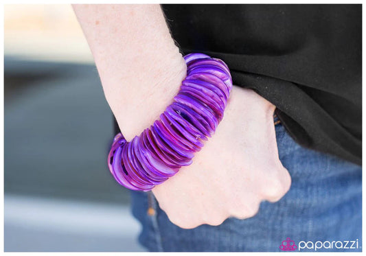 Paparazzi Bracelet ~ Half The Fun - Purple