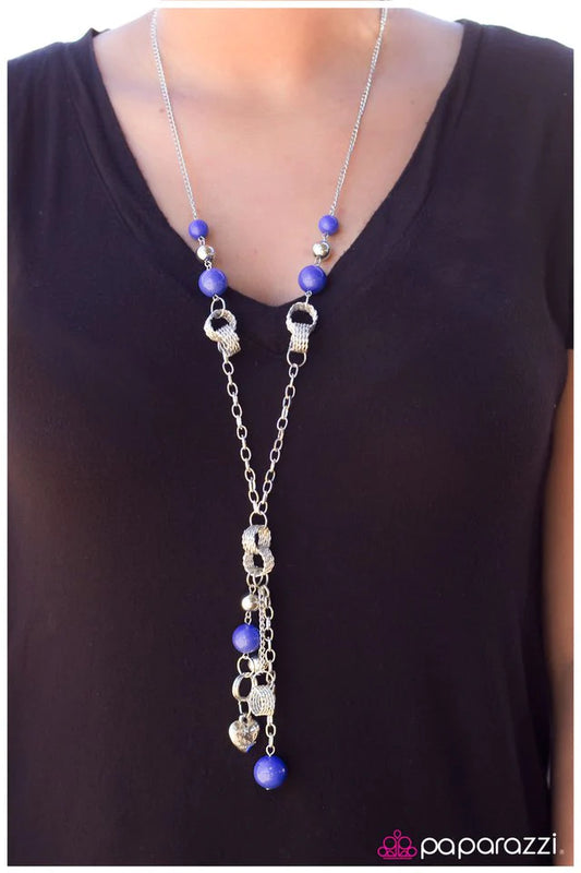 Paparazzi Necklace ~ Locked In - Blue