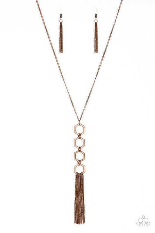 Paparazzi Necklace ~ Ready, Set, GEO! - Copper