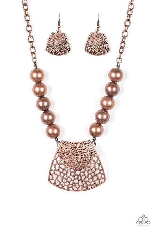 Paparazzi Necklace ~ Large and In Charge - Copper