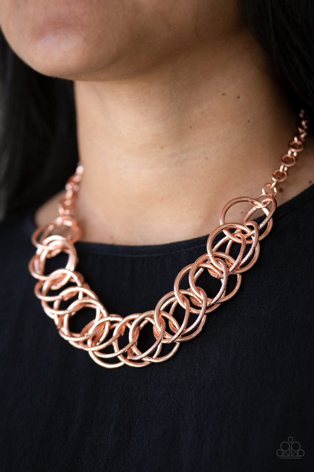 Heavy Metal Hero - Copper - Paparazzi Necklace Image