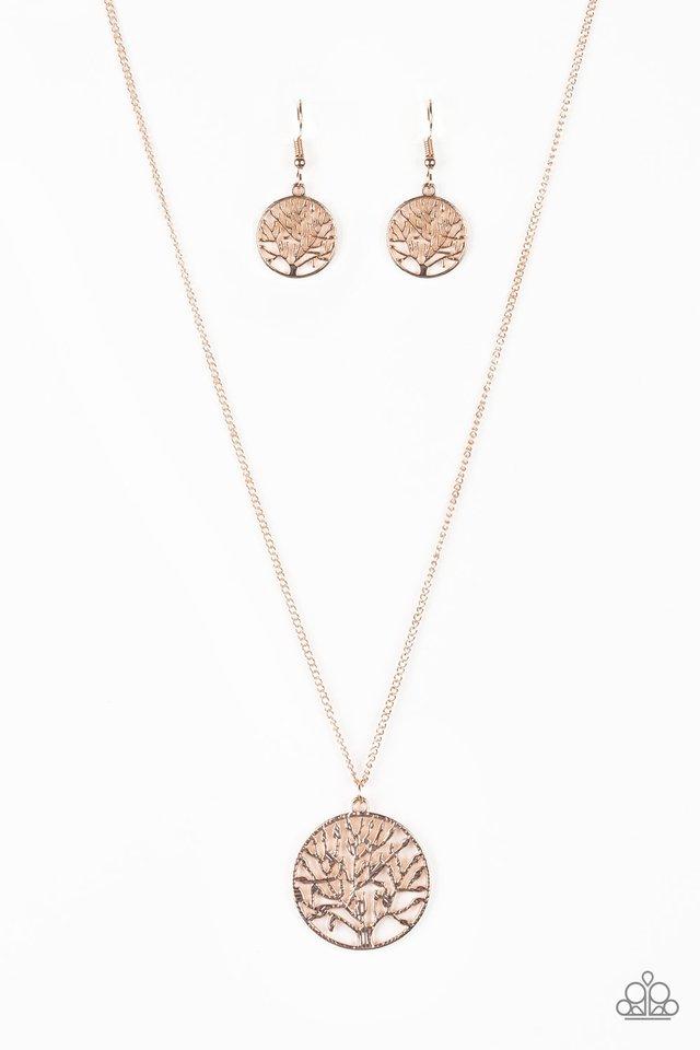 Paparazzi Necklace ~ Save The Trees - Rose Gold