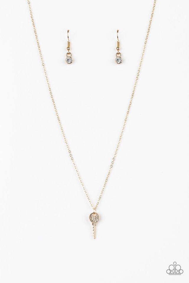 Paparazzi Necklace ~ Key Figure - Gold