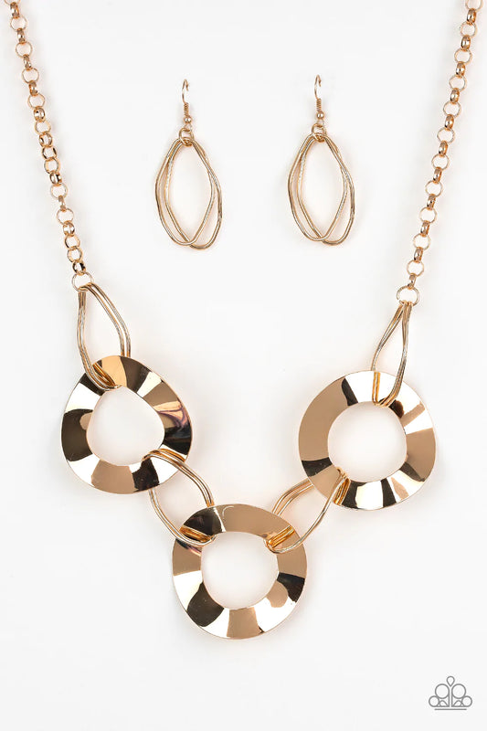 Paparazzi Necklace ~ Modern Mechanics - Gold
