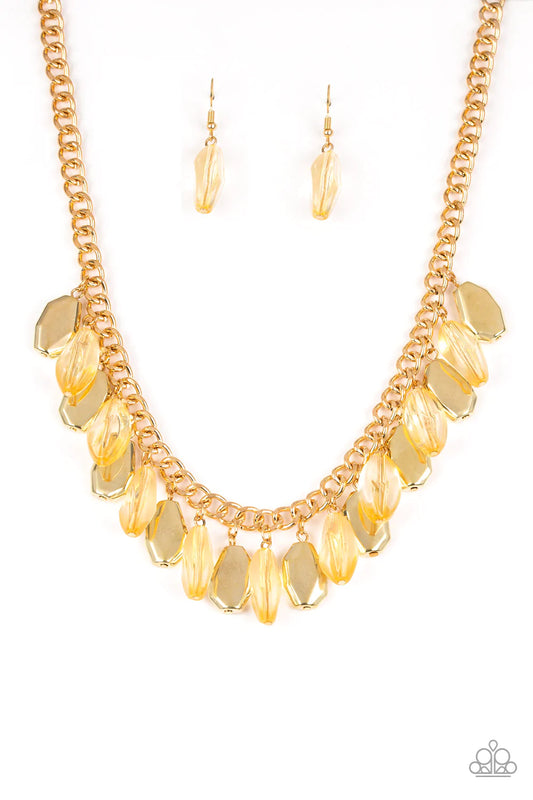 Collar Paparazzi ~ Fringe Fabulous - Dorado