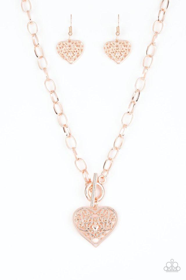 Collar Paparazzi ~ Romance victoriano - Oro rosa