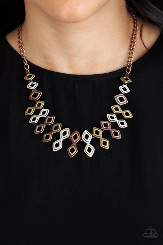 Geocentric - Multi - Paparazzi Necklace Image