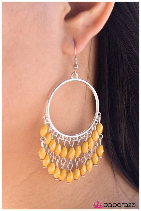 Paparazzi Earring ~ Sporadic Sprinkles - Yellow