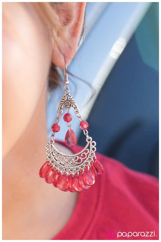 Paparazzi Earring ~ My Valentine - Red