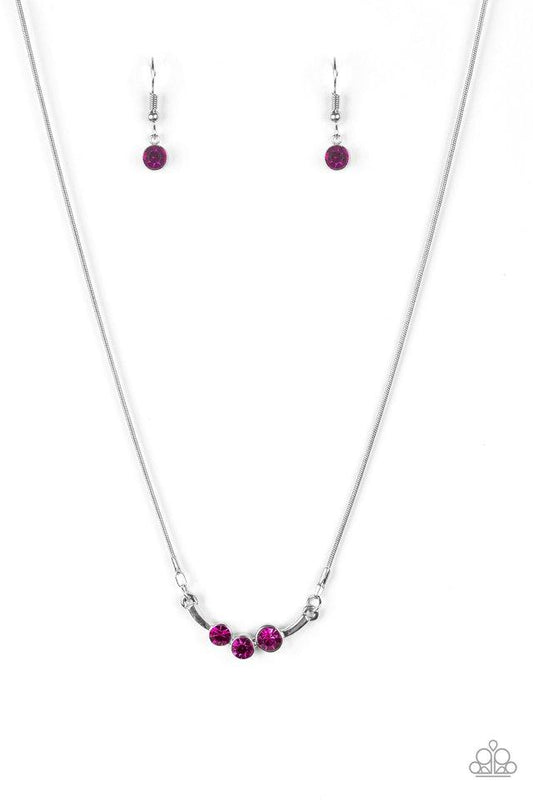 Collar Paparazzi ~ Stargazer brillante - Rosa