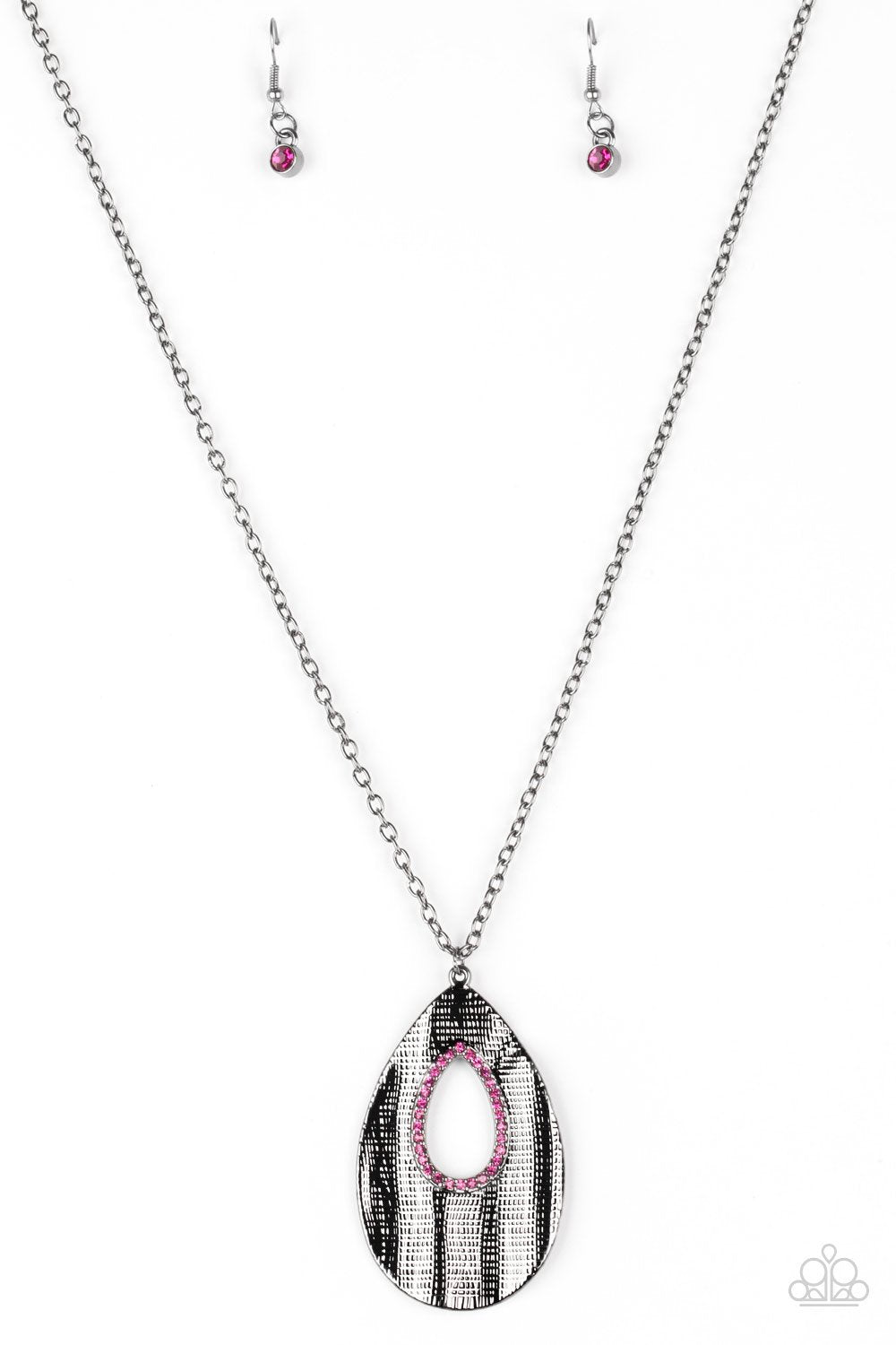 Paparazzi Necklace ~ Stop, TEARDROP, and Roll - Pink