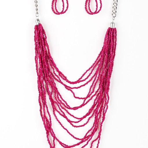 Paparazzi Necklace ~ Bora Bombora - Pink