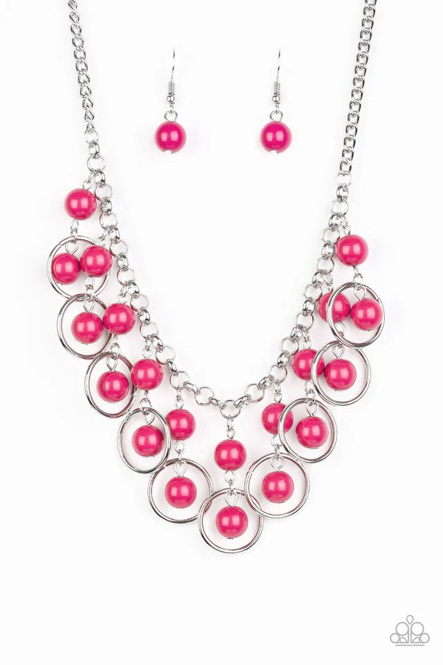 Paparazzi Necklace ~ Really Rococo - Pink