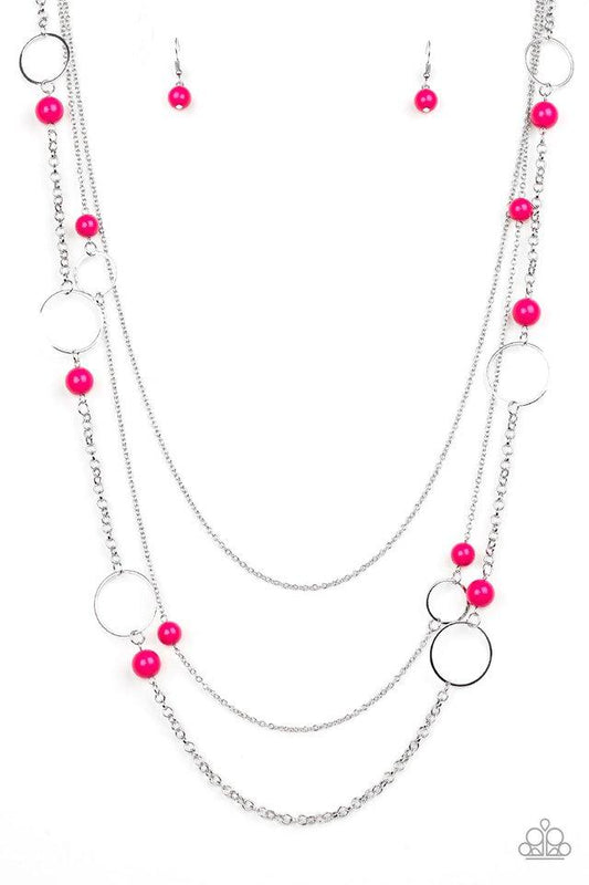 Paparazzi Necklace ~ Beachside Babe - Pink