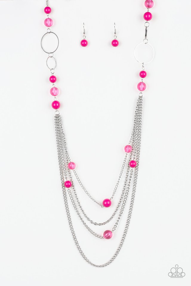 Bubbly Bright - Pink - Paparazzi Necklace Image