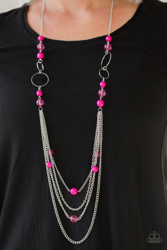 Bubbly Bright - Pink - Paparazzi Necklace Image