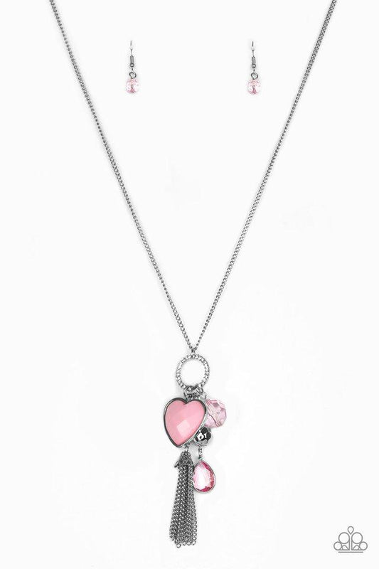 Paparazzi Necklace ~ Haute Heartbreaker - Pink