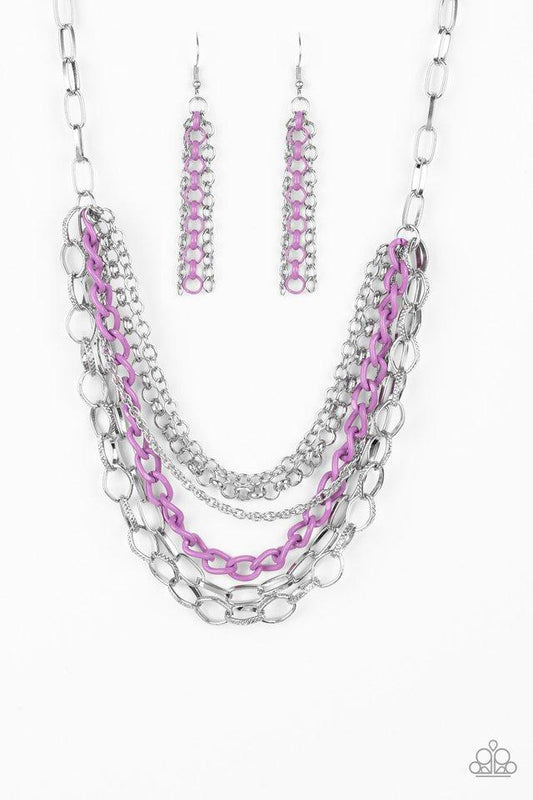 Paparazzi Necklace ~ Color Bomb - Purple