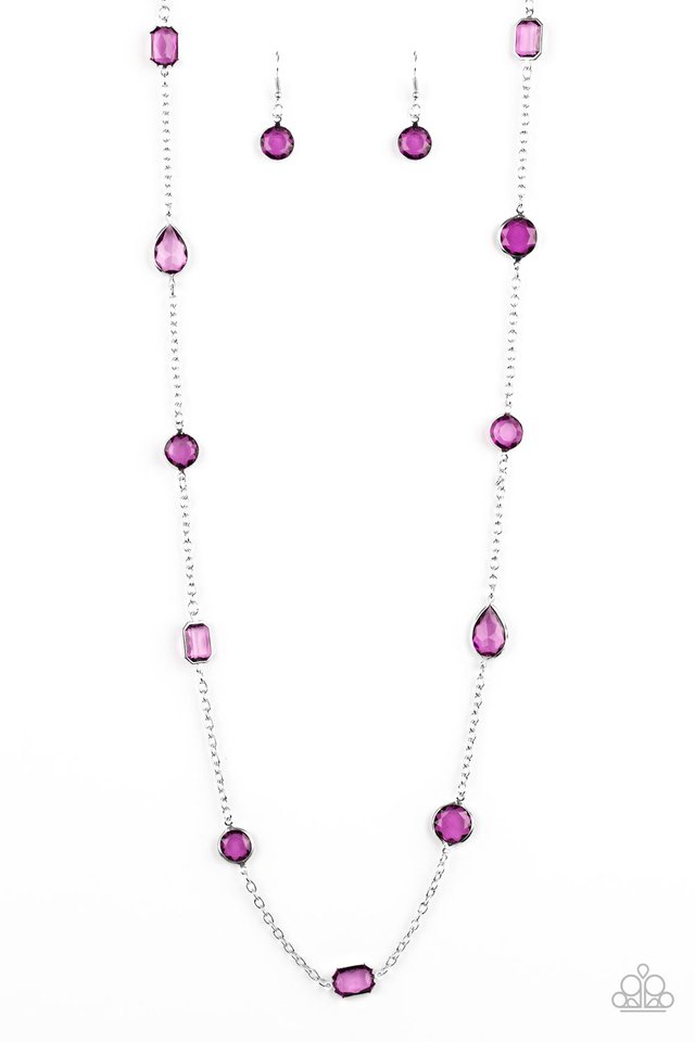 Glassy Glamorous - Purple - Paparazzi Necklace Image