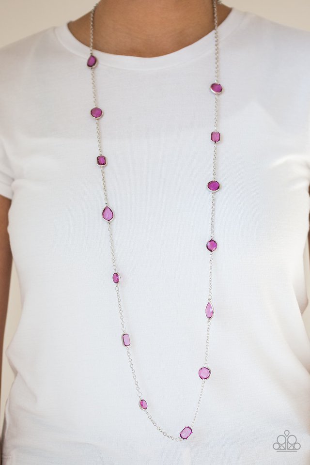 Glassy Glamorous - Purple - Paparazzi Necklace Image