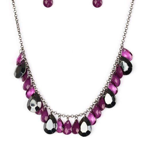 Paparazzi Necklace ~ Hurricane Season - Purple