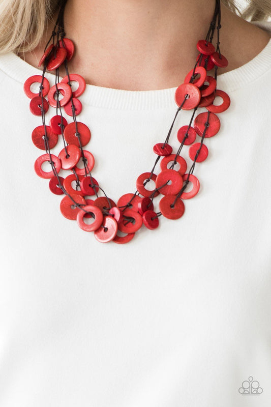 Paparazzi Necklace ~ Wonderfully Walla Walla - Red